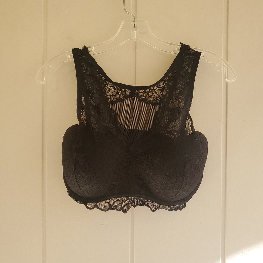 Victoria's Secret PINK Lace High Neck Push-Up Bralette Black Size Medium…